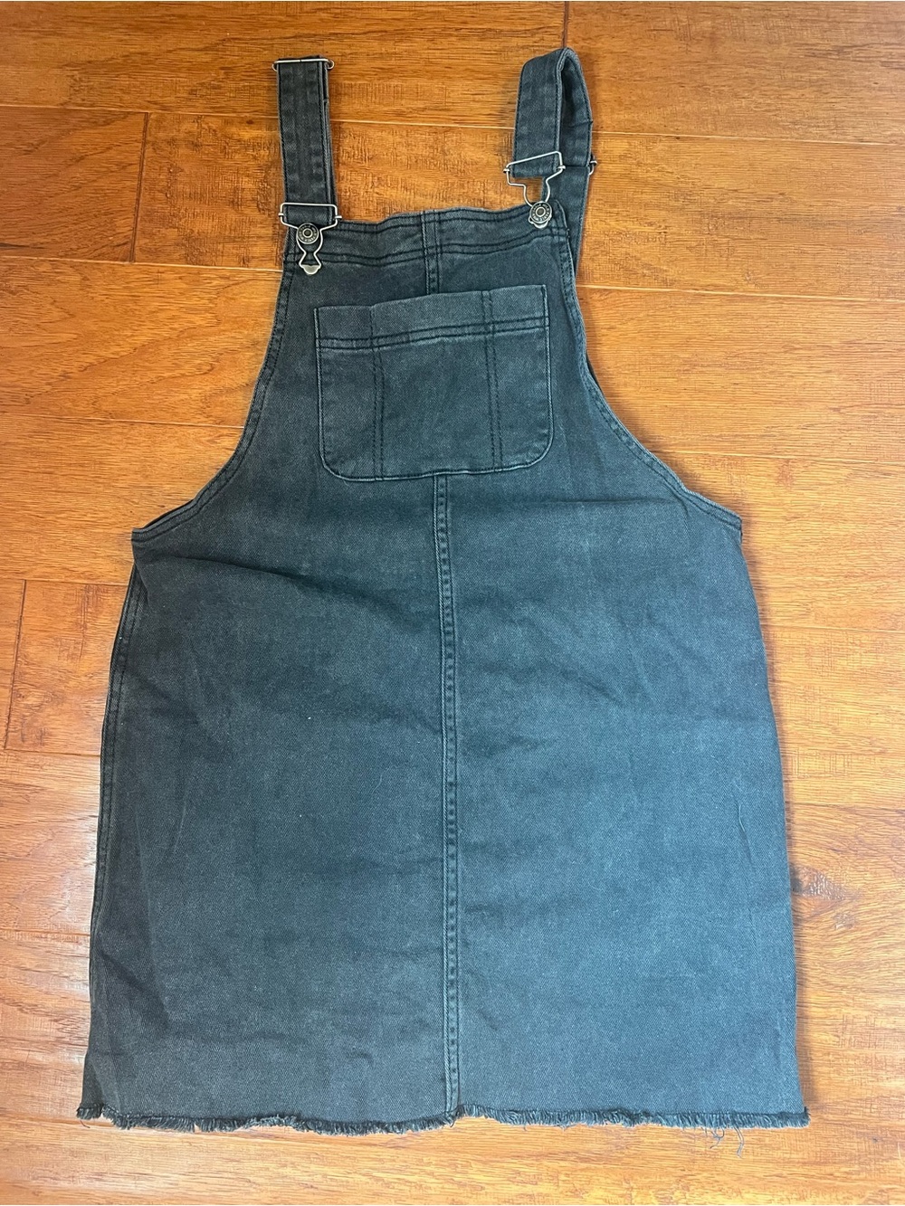 wild fable Black Denim Overall Mini Dress